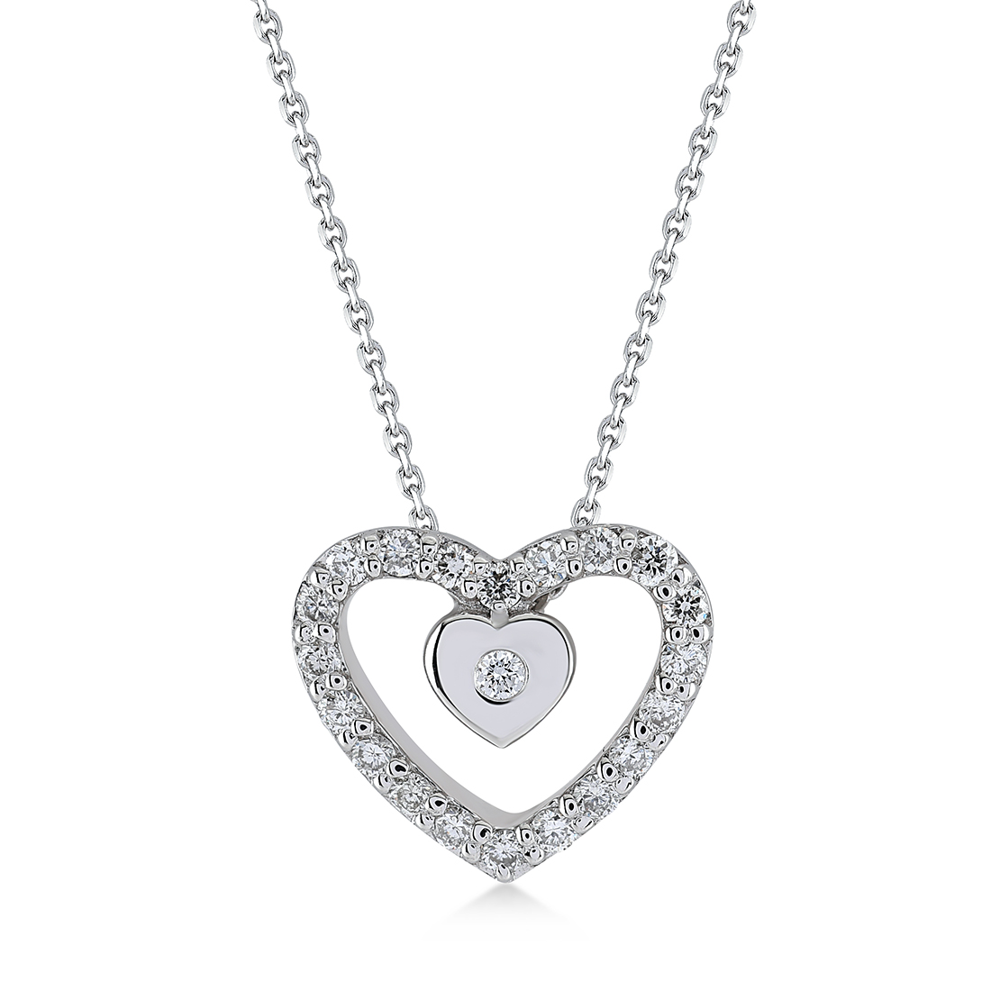 blue diamond heart necklace